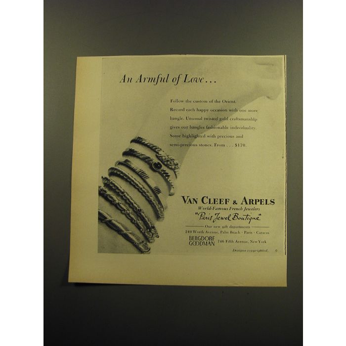 1959 Van Cleef & Arpels Bangles Advertisement - An armful of love on ...