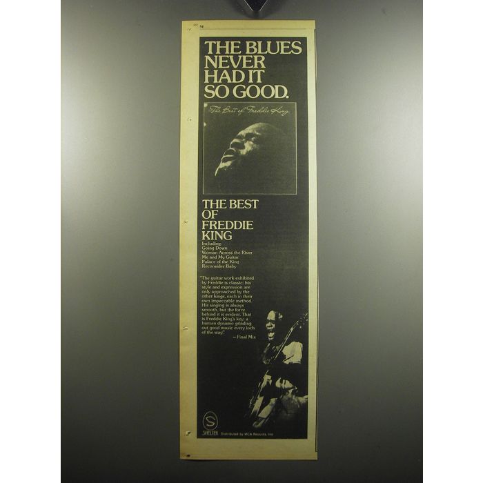 1975 The Best of Freddie King Album Ad - The blues never had it so good ...