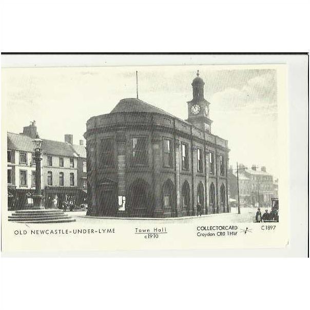 Staffordshire NEWCASTLE UNDER LYME Town Hall Postcard by Collectorcard ...