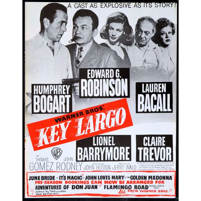 KEY LARGO 1948 Humphrey Bogart, Lauren Bacall Edward G. Robinson TRADE ...