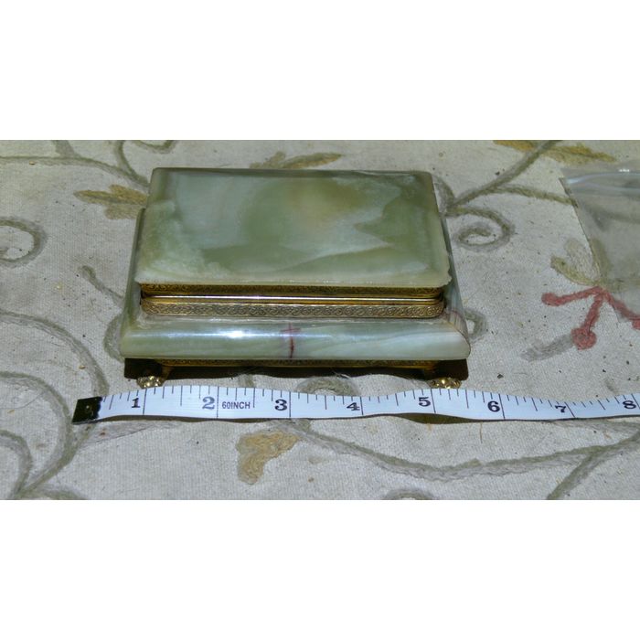 green onyx cigarette box 1960s Onyx/Marble Green Onyx Stone Box 