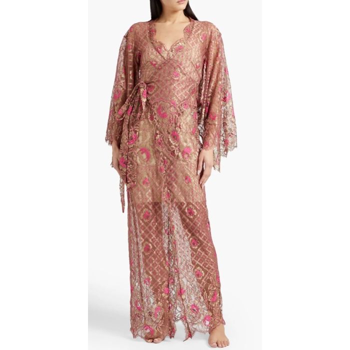 agent provocateur classic dressing gown Agent Provocateur Classic PJ Long Dressing Gown Ivory Size 4