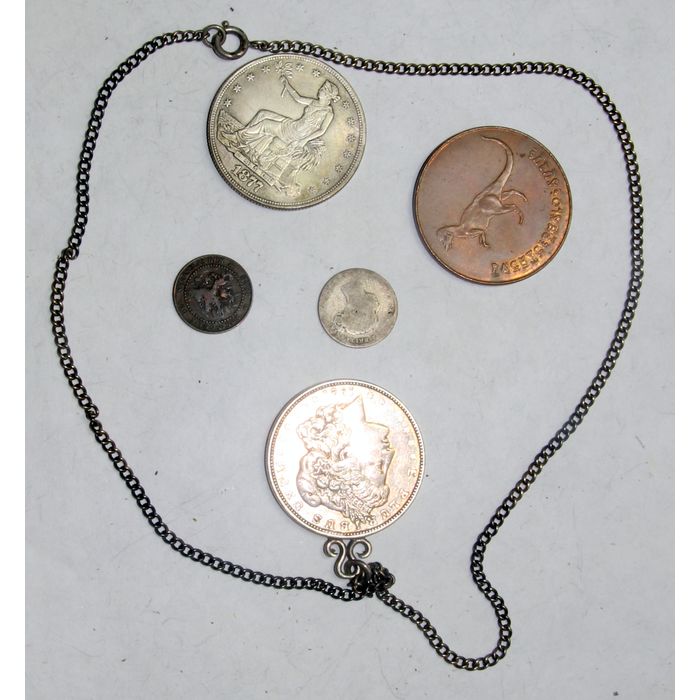 silver coins silver chain copper coins 