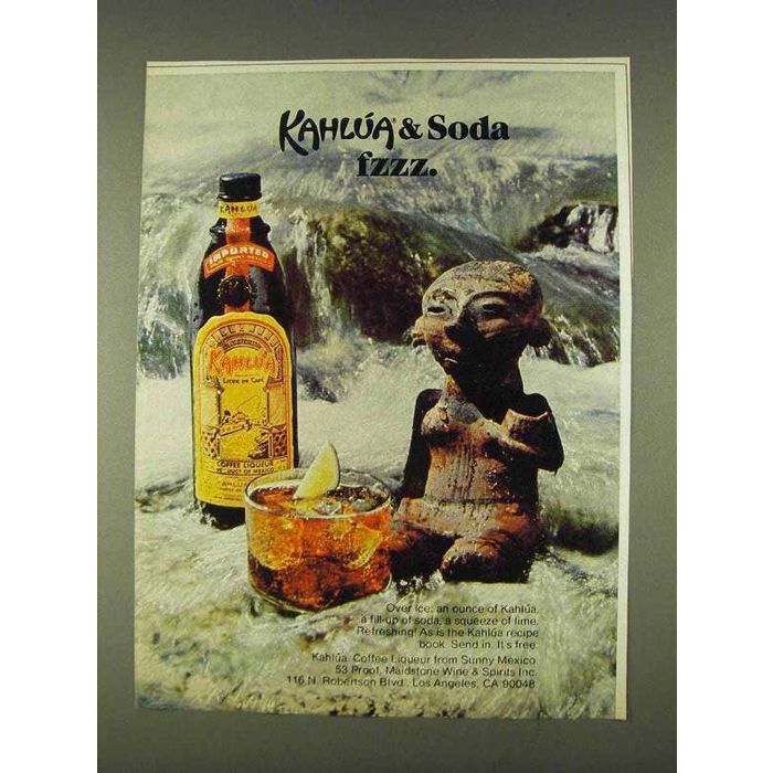 Kahlua Ad 1978 Kahlua Liqueur Ad - Kahlua & Soda Fzzz on eBid Ireland | 159252701