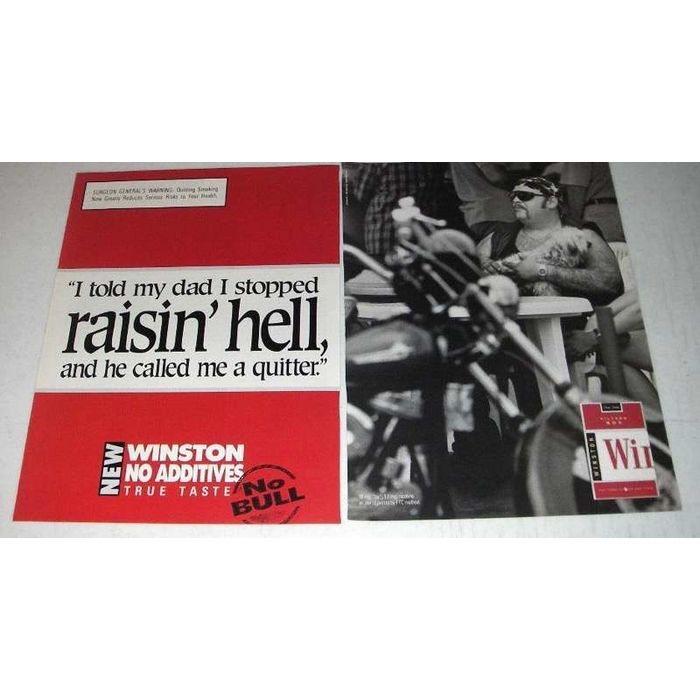 winston cigarettes no additives Thank you for not smoking 1998 Winston Cigarette Ad -