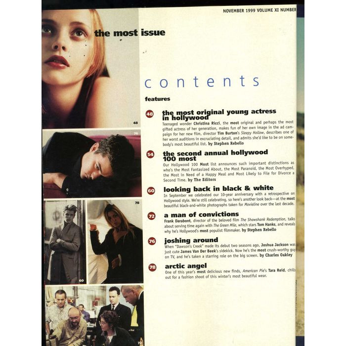 Movieline MagazinE CHRISTINA RICCI November 1999 Joshua