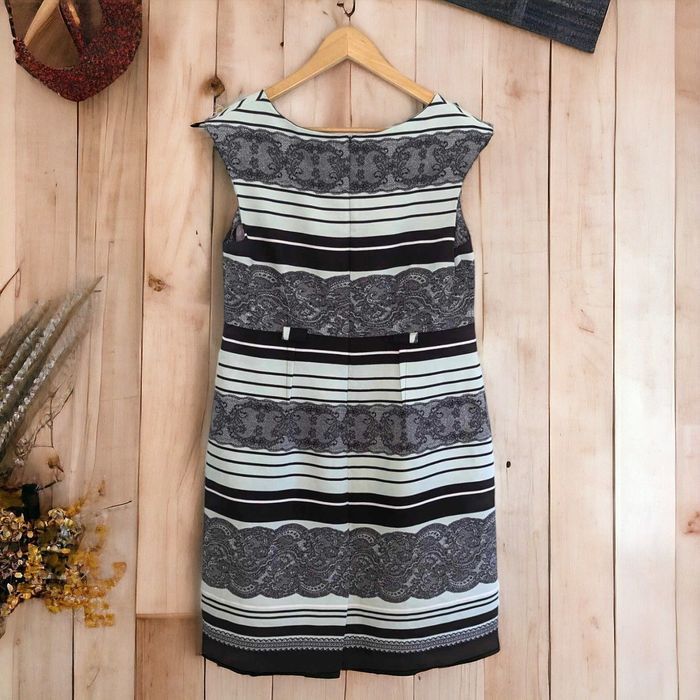 emma and michele lace dress NWOT WOMENS EMMA & MICHELE SHEER RUFFLED BODICE LACE PRINT DRESS WITH TIE 24W