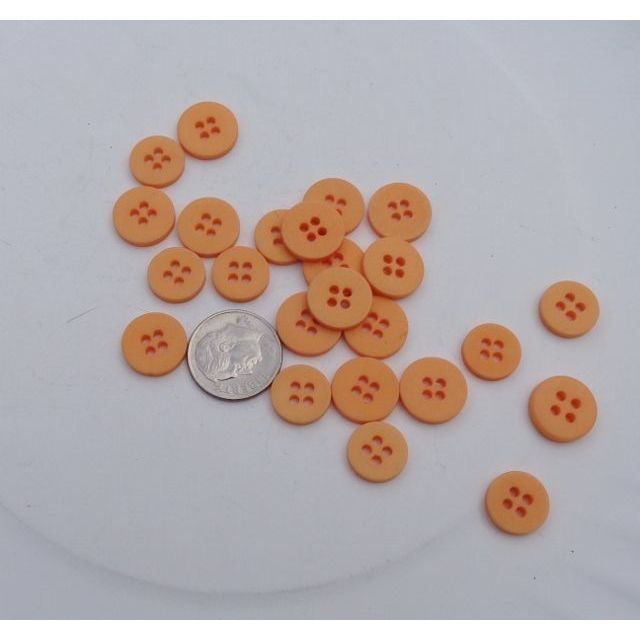 24 Mixed Orange Flat Buttons 11mm 13mm 1/2 Inch Disc 013 755675236505 ...