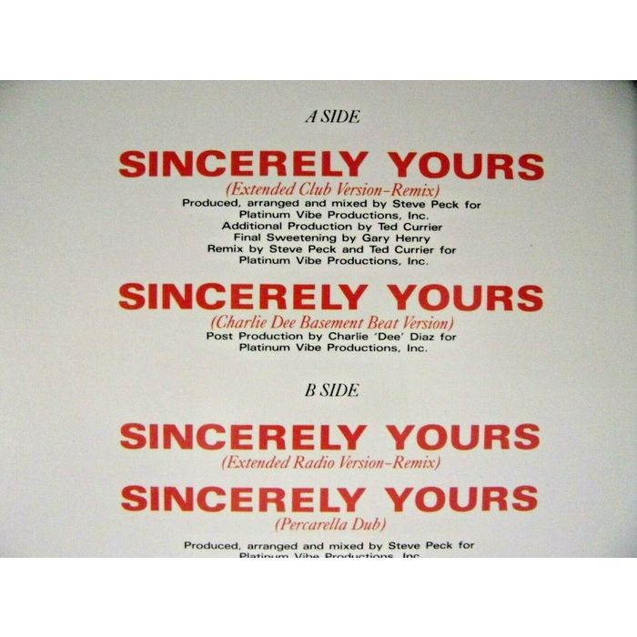 Sweet Sensation-Sincerely Yours-LP-1988-NM/EX 12