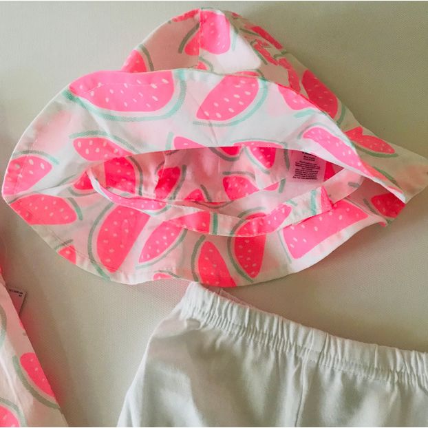 Details about / Carter/'s Baby Girl Clothes 6 18 Months Watermelon Pink Dress Hat Set Outfit