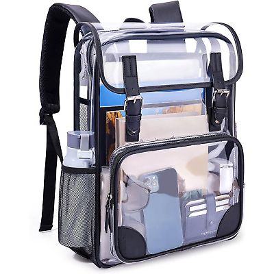 Mommore Clear Backpack Heavy Duty Thick PVC Transparent Backpack With