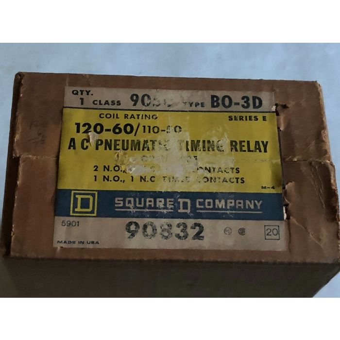 NEW SQUARE D 9050-BO1E PNEUMATIC TIMING RELAY SER.E 9050BO1E - SB Industrial Supply, Inc NEW SQUARE D 9050-BO1E PNEUMATIC TIMING RELAY SER.E 9050BO1E - SB Industrial Supply, Inc