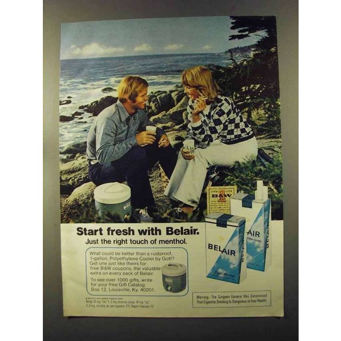 belair cigarette ads Antiques, Art, Vintage 1979 Belair Cigarette Advertisement