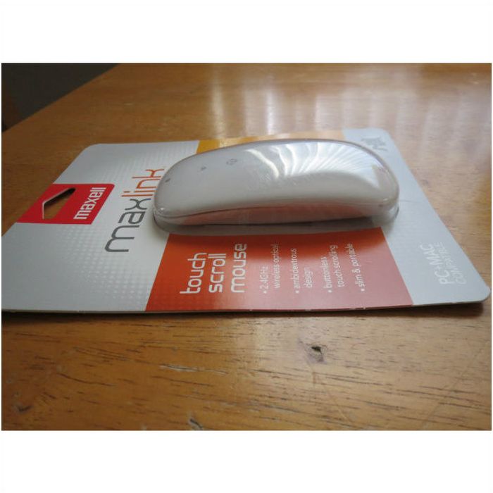 Buttonless Mouse Maxell 2.4 GHz Wireless Touch Scroll Mouse w/ Ambidextrous Design ...