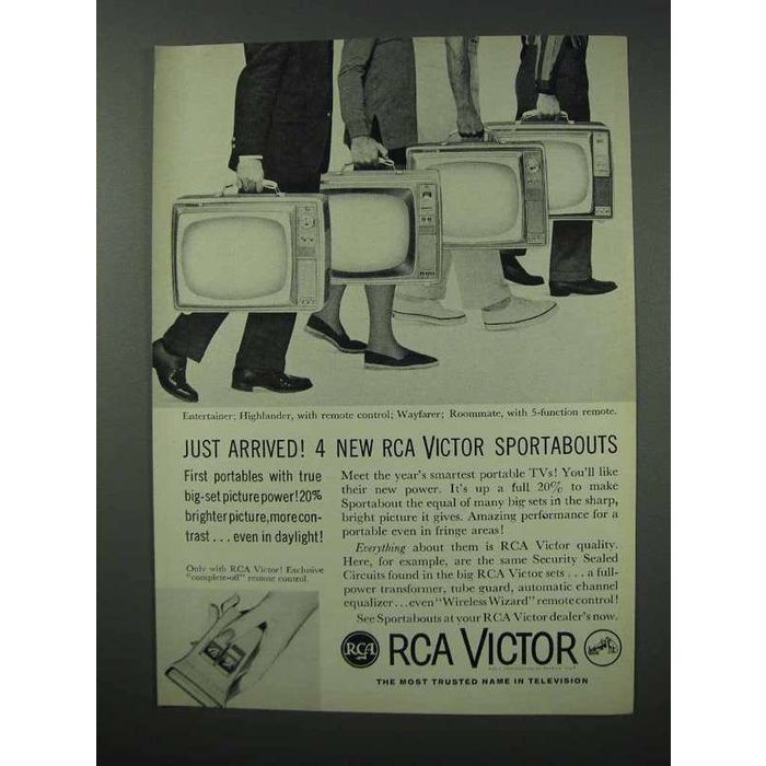 1960 RCA Victor TV Set Ad - Entertainer, Highlander + on eBid United ...
