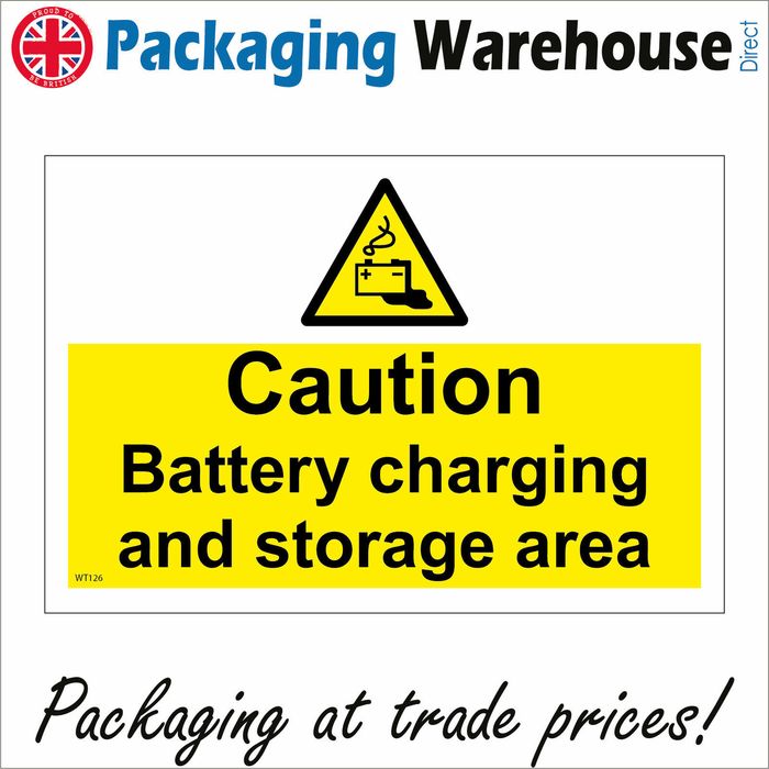 WT126 BATTERY CHARGING AND STORAGE AREA SIGN ACID JUMP LEADS VEHICLES ...