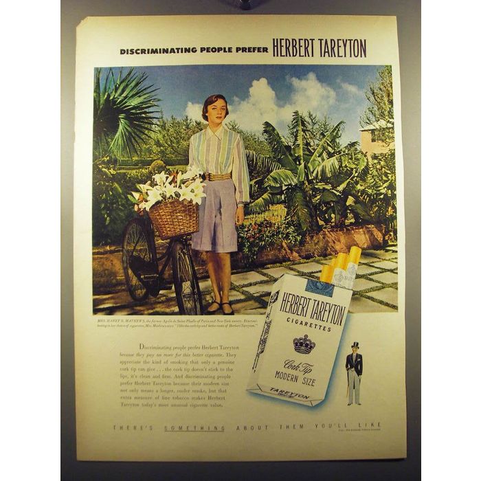 herbert tareyton cigarettes 1950's Ad, Vintage Magazine Art 1950 Herbert Tareyton Cigarettes Ad