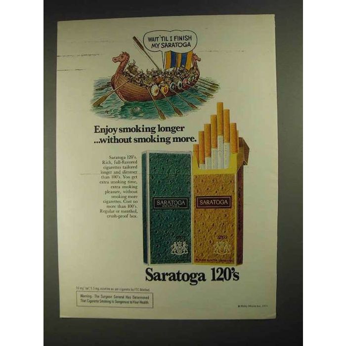 saratoga menthol cigarettes 1975 120's Ad Contains zero sweeteners and calories Tobacco coupons, multi-pack discounts ending