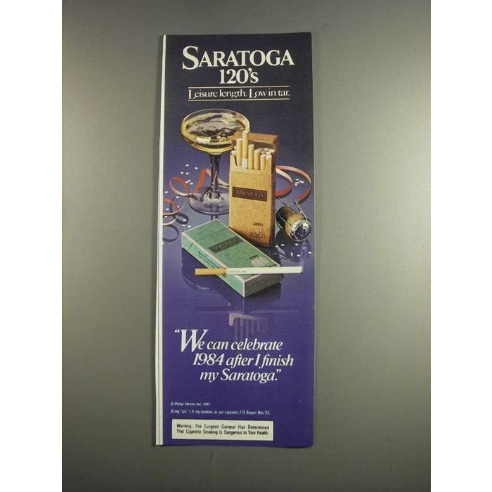 saratoga cigarettes price 1984 Saratoga 120's Cigarettes Ad - Can Celebrate on eBid United States