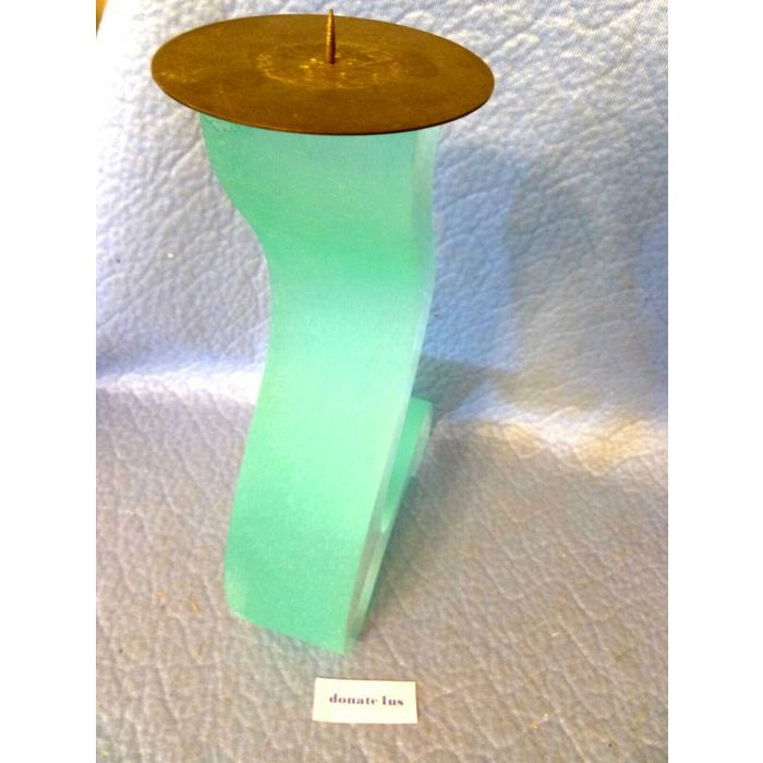 SIGNED DATED CEC LEPAGE MODERN ABSTRACT LUCITE CANDLESTICK