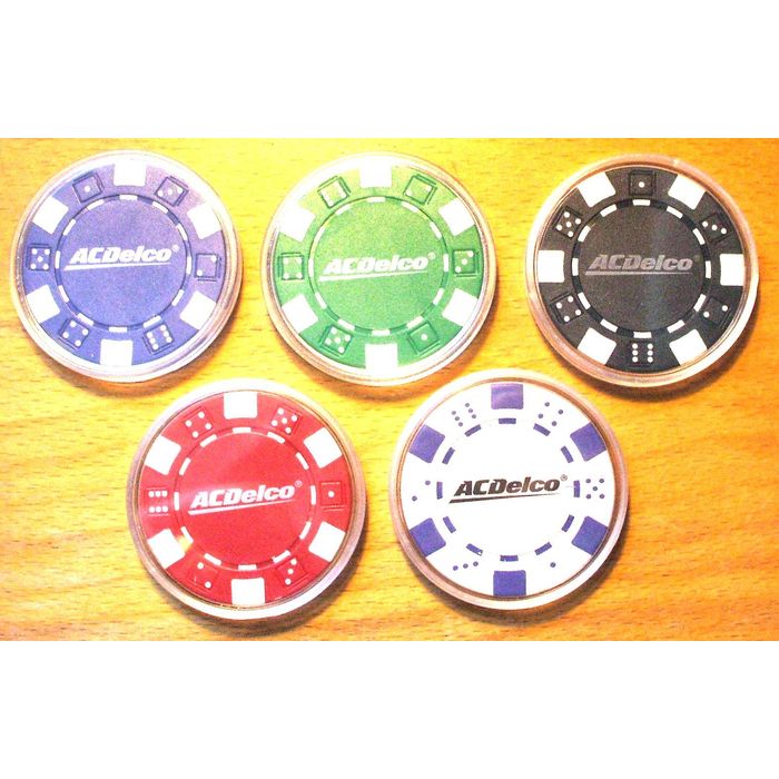 AC DELCO Poker Chip Golf Ball Marker Sample Set - 5 Chips on eBid ...