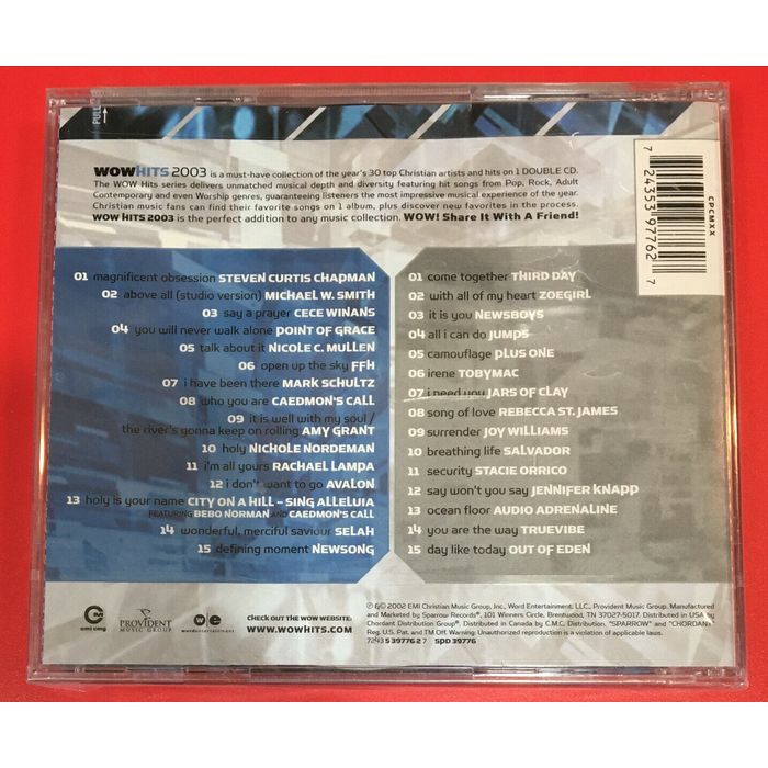 WOW HITS 2003 by VARIOUS ARTISTS (2 CDs, USA - Sparrow) BRAND NEW