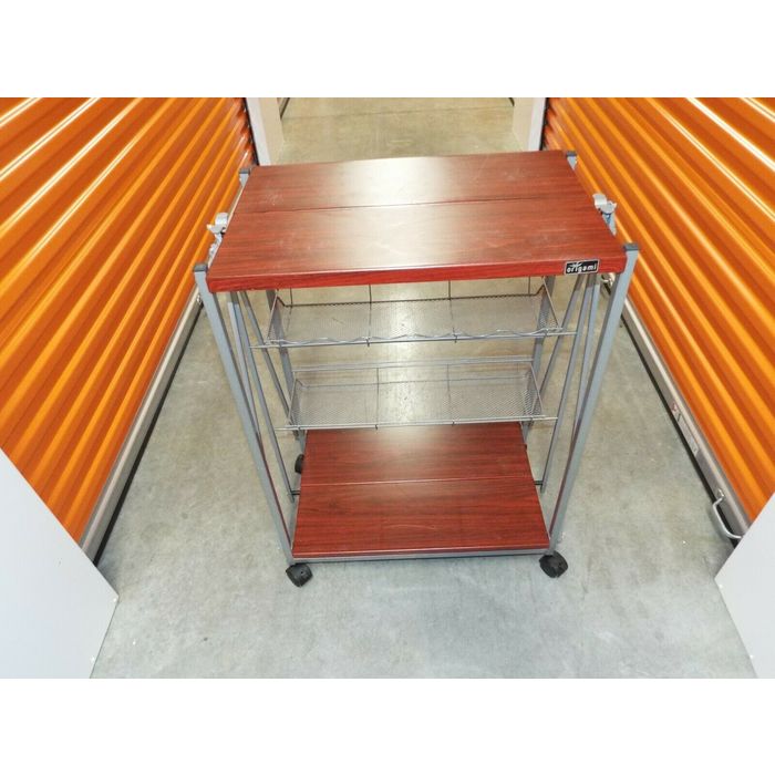 Origami Metal Folding Kitchen Cart On Wheels With Shelves Art Or Hobby Ebid United States 206710303 Origami Metal Folding Kitchen Cart On, Origami Folding Kitchen Island Cart With Wheels