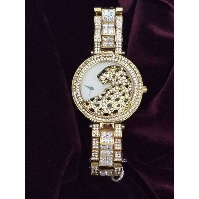 18K GOld CZ Diamond Leopard BLING Watch on eBid United 