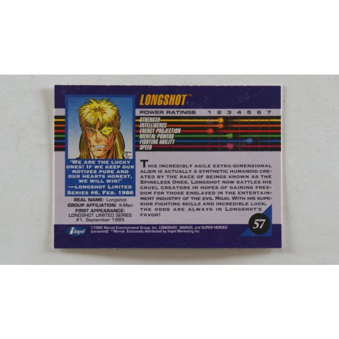 Longshot # 57 1992 Marvel Universe Series 3 Base Impel Trading Card