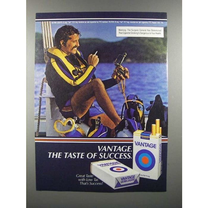 cigarette vantage 1981 CIGARETTES 4 Page Fold-Out Magazine Ad 1975 Vantage Cigarettes Ad -