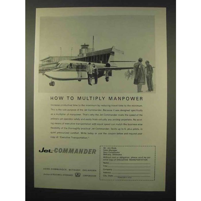 1963 Aero Commander Jet Commander Plane Ad on eBid United Kingdom ...