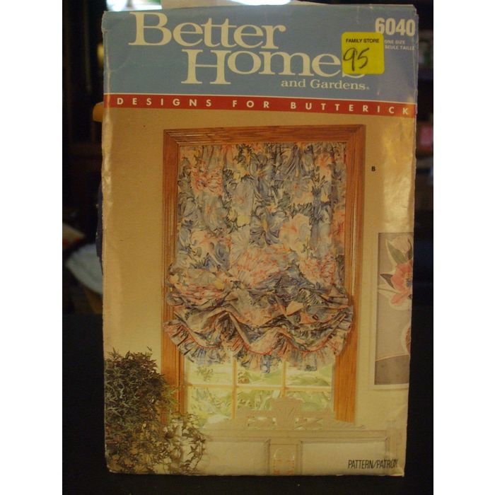Butterick Better Homes & Gardens 6040 Window Shades Pattern Guides on ...