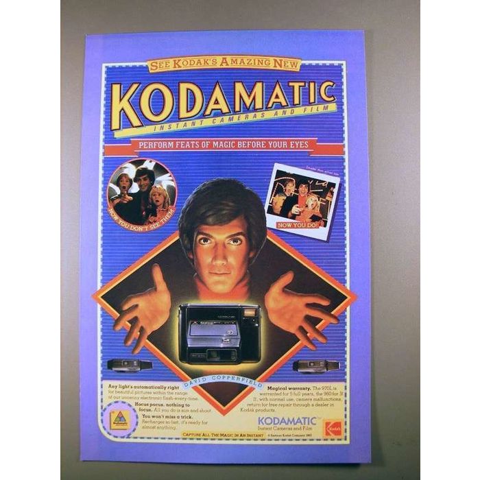 1982 Kodak Kodamatic 970L Camera Ad, David Copperfield on eBid United ...