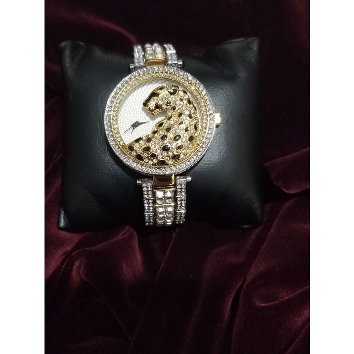 Two Tone Gold & CZ Diamond Leopard BLING Watch on eBid  display picture 2