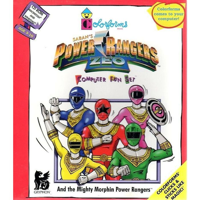 Colorforms Power Rangers Zeo (Ages 3-10) CD, 1996 for Win/Mac
