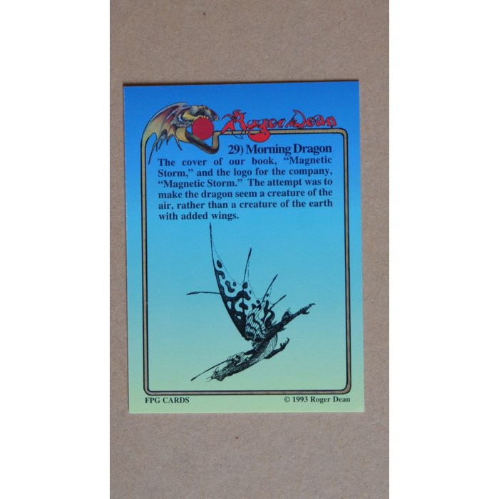 Roger Dean Base trading Card # 29 Morning Dragon (A) 1993 FPG art