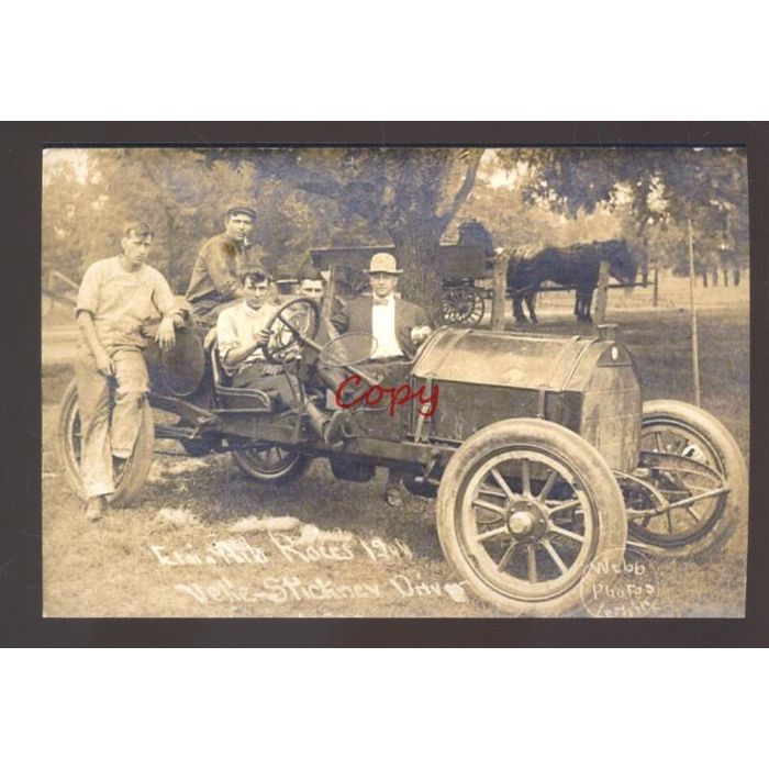 REAL PHOTO ELGIN ILLINOIS CAR RACING RACES RACE CAR ADVERTISING ...