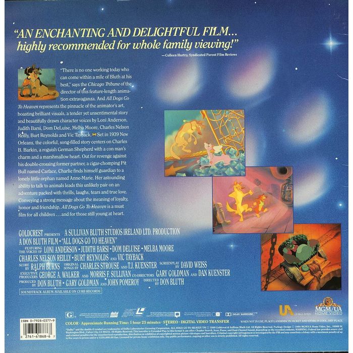 ALL DOGS GO TO HEAVEN LASERDISC RARE 027616186867 on eBid