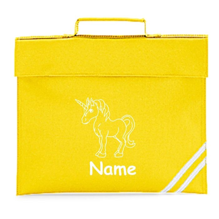 PERSONALISED UNICORN BOOKBAG CUTE SCHOOL PRIMARY NURSERY PRINTED NAME 8 COLOURS