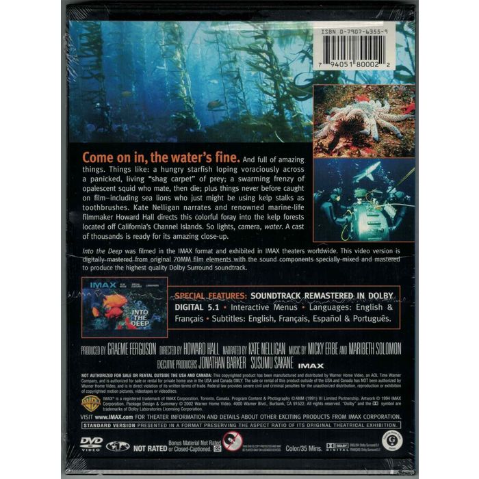 Into the Deep - IMAX (DVD snap case) NEW 794051800022 on eBid