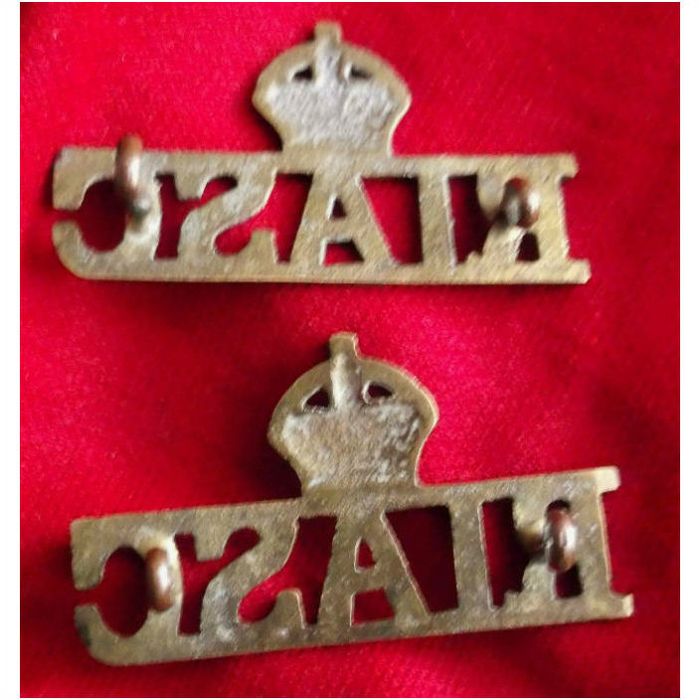 Image Riasc Royal Indian Army Service Corps Brass Shoulder Titles - Original Pair ...