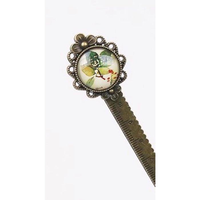 Flower Bookmark Ruler Vintage Style Metal Bookmark-Ruler - Blue Flower on eBid United States ...