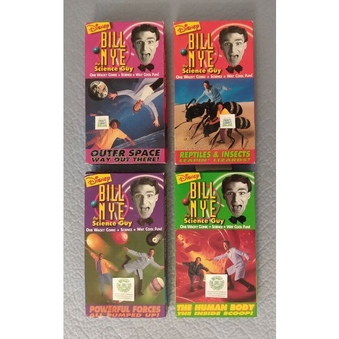4 BILL NYE SCIENCE GUY VHS VIDEOS HUMAN BODY OUTER SPACE POWERFUL