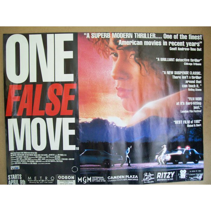 ONE FALSE MOVE Cynda Williams, Bill Paxton, Billy Bob Thornton1992 Quad ...
