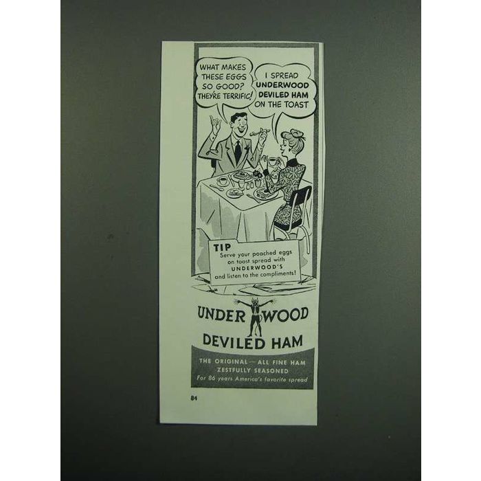 1951 Underwood Deviled Ham Ad - Makes Eggs So Good on eBid United ...