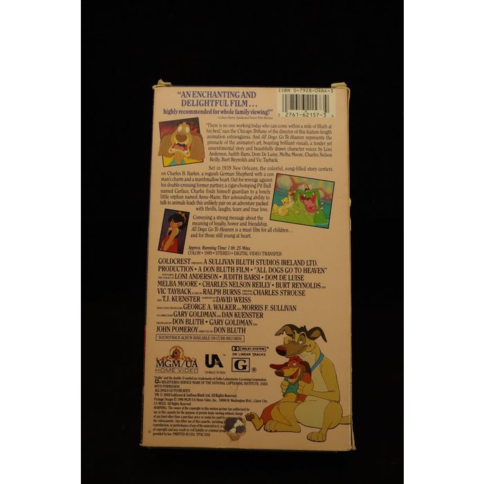 All Dogs Go To Heaven A Don Bluth Film 1989 MGM UA Animated