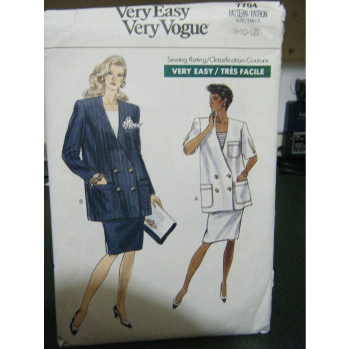 Vogue 7704 Misses Maternity Unlined Jacket & Skirt Pattern - Size 8/10 ...