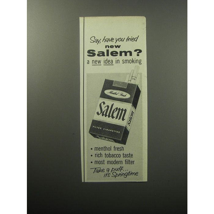 where can i buy salem cigarettes Menthol Ultra Lights 100s Box - Carton 1964 Salem Cigarettes Magazine Ad