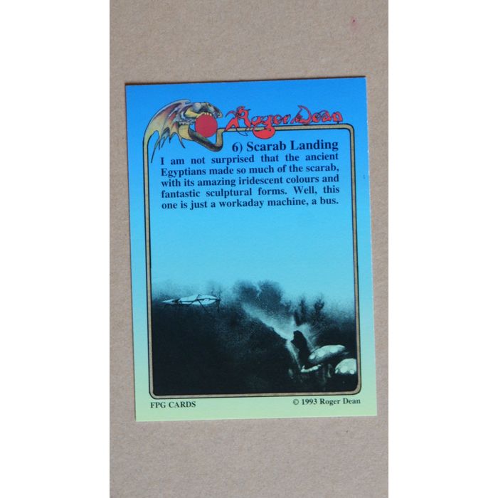 Roger Dean Base trading Card # 6 Scarab Landing (A) 1993 FPG art