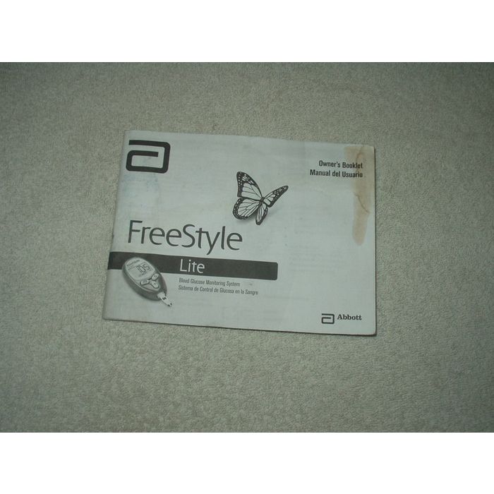 Abbott freestyle lite glucose meter monitor manual only in english